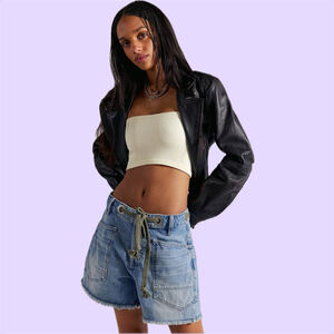 NWOT Free People We The Free Moxie Barrel Shorts Truest Blue Size 33 $128